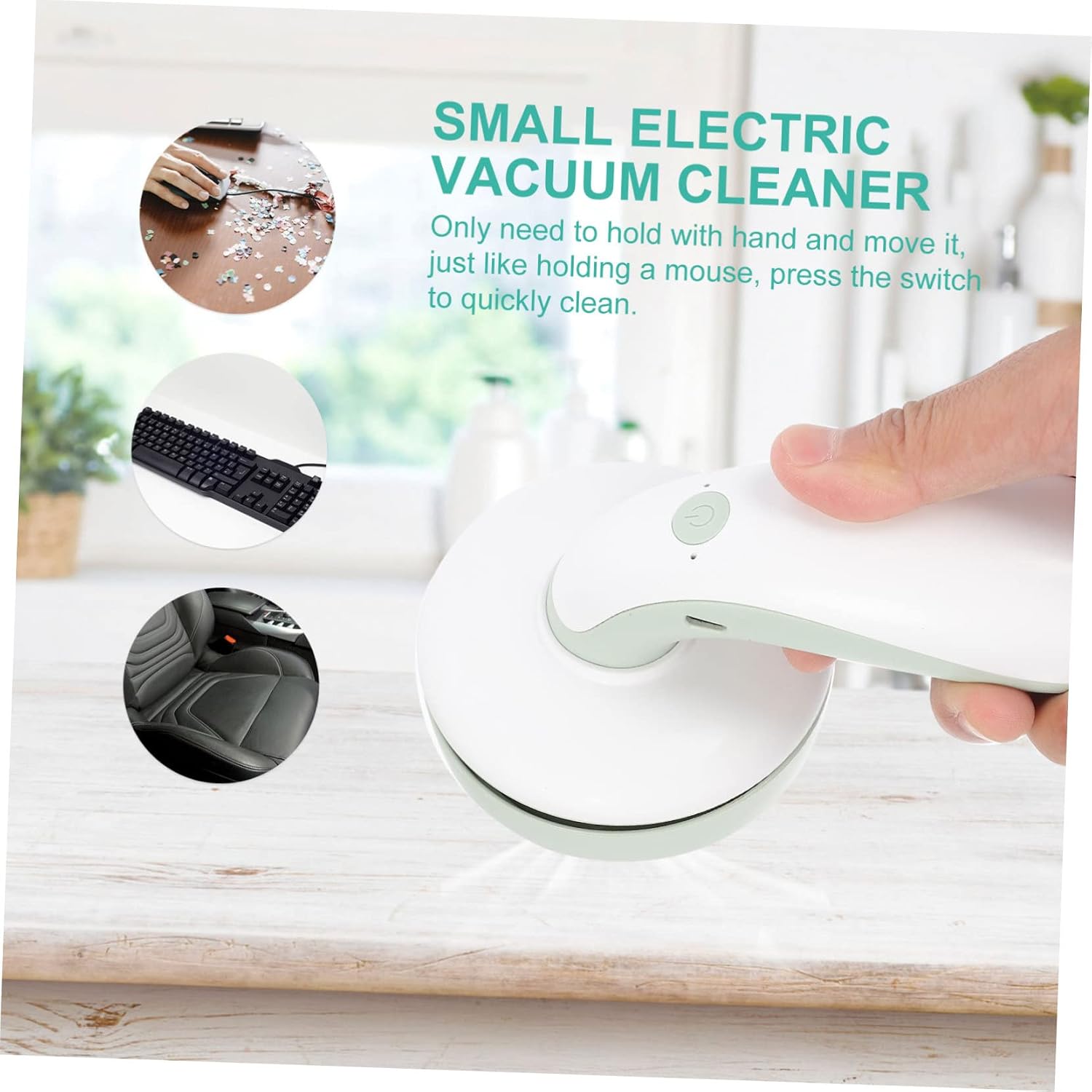 OUNONA Mini Portable Electric Vacuum Cleaner for Desk Keyboard Cordless Handheld Dust Collector with High Suction Power for Quick Cleaning of Crumbs Hair and Dust