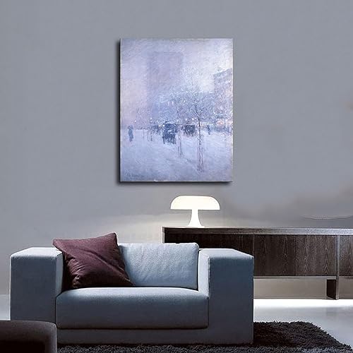 Miniatura 3 de Póster de invierno de tarde en la tarde, Nueva York, lienzo impreso para pared, arte moderno para el aula y la cocina (12 x 18 pulgadas, sin marco)