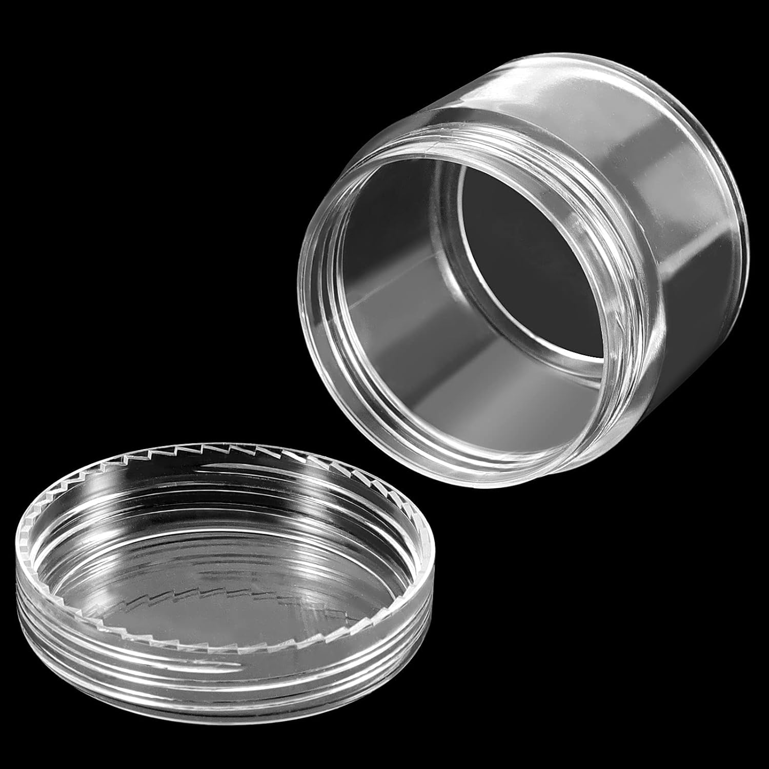 HOIGON 96 Pieces 20g 20ml Clear Plastic Sample Containers, Leak-Proof Round Plastic Cosmetic Containers with Lids, Clear Plastic Pot Jars for Creams, Lotions, Makeup, Colored Acrylics