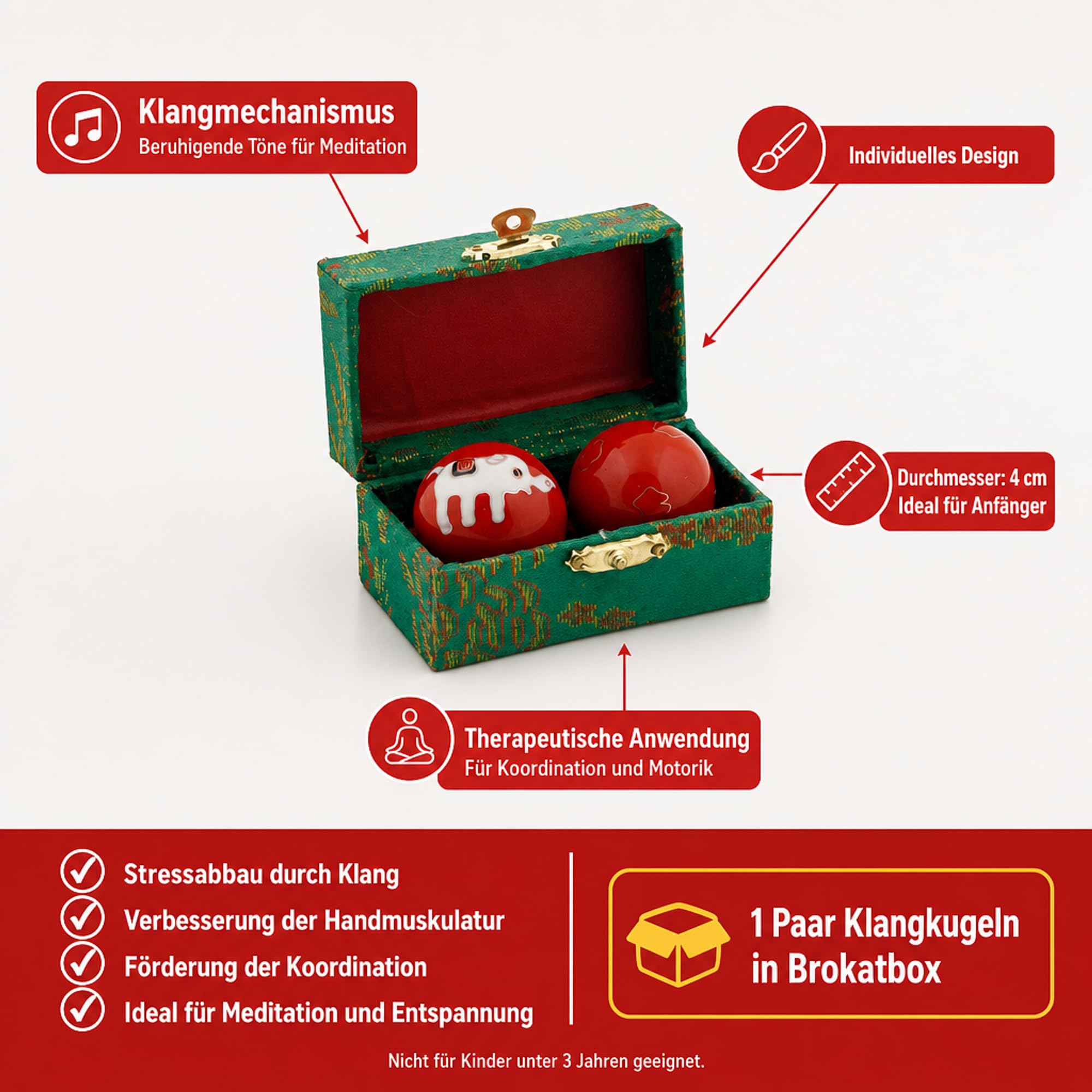 ATC Handels GmbH Qigong bombki, 1 para Ø 4,5 cm