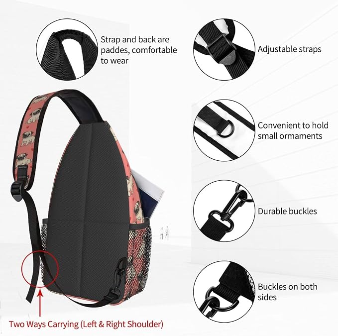 Mochila cruzada deportiva para niños rosa Famame miniatura 3