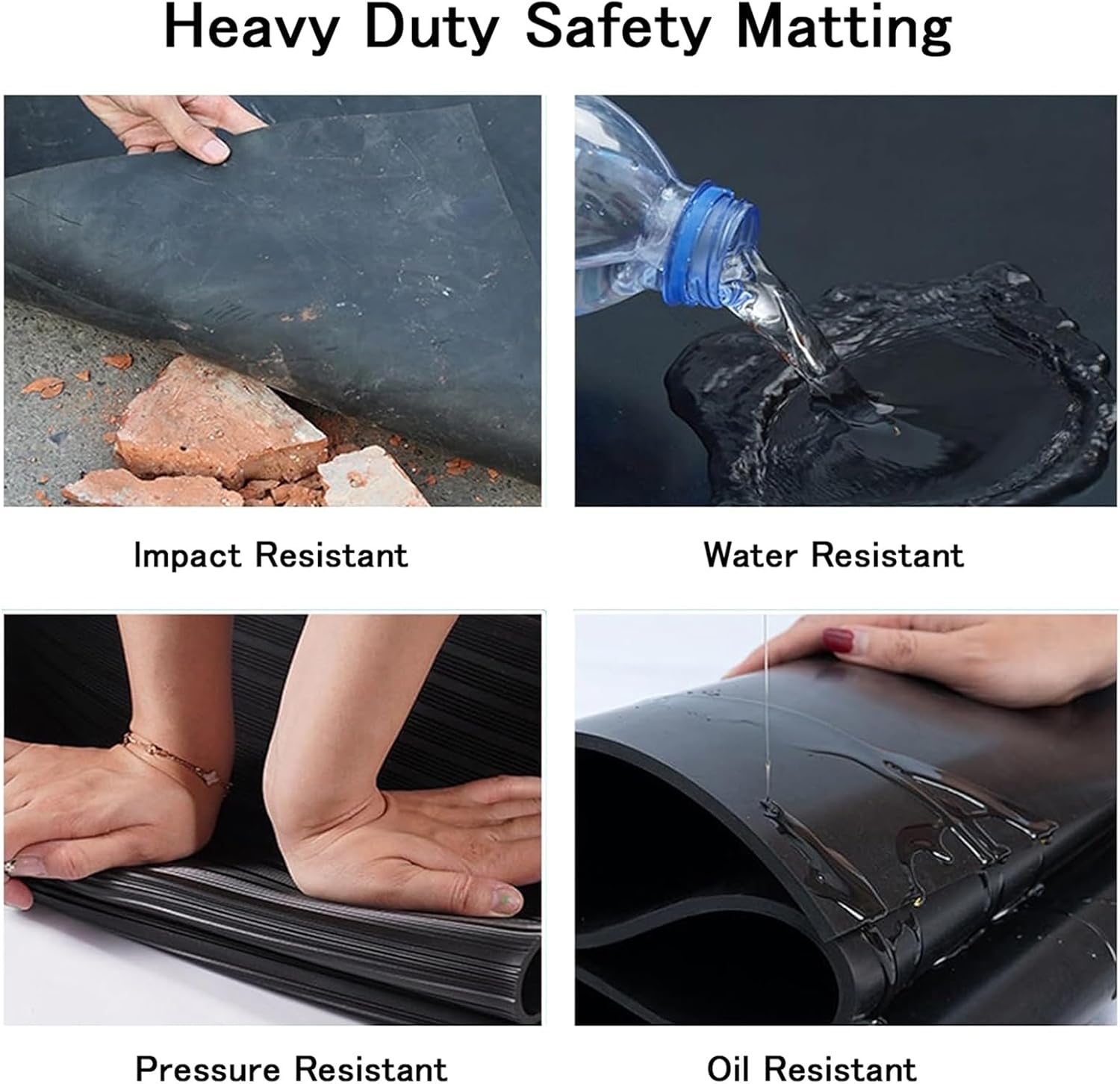 6000 V Dielectric Non-conductive Insulating Floor Mat - Customization Length, 1 2 3 4 5 6 7 8 9 10m Long Electrical Safety Rubber Mat Cuttable, Commercial Work Spaces Flooring Matting(Black,33x3.3ft(1