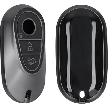 kwmobile Key Case for Mercedes-Benz 3-Button Smartkey Case - Car Key Case Made of TPU Silicone - Key Protection Case in Matte Black