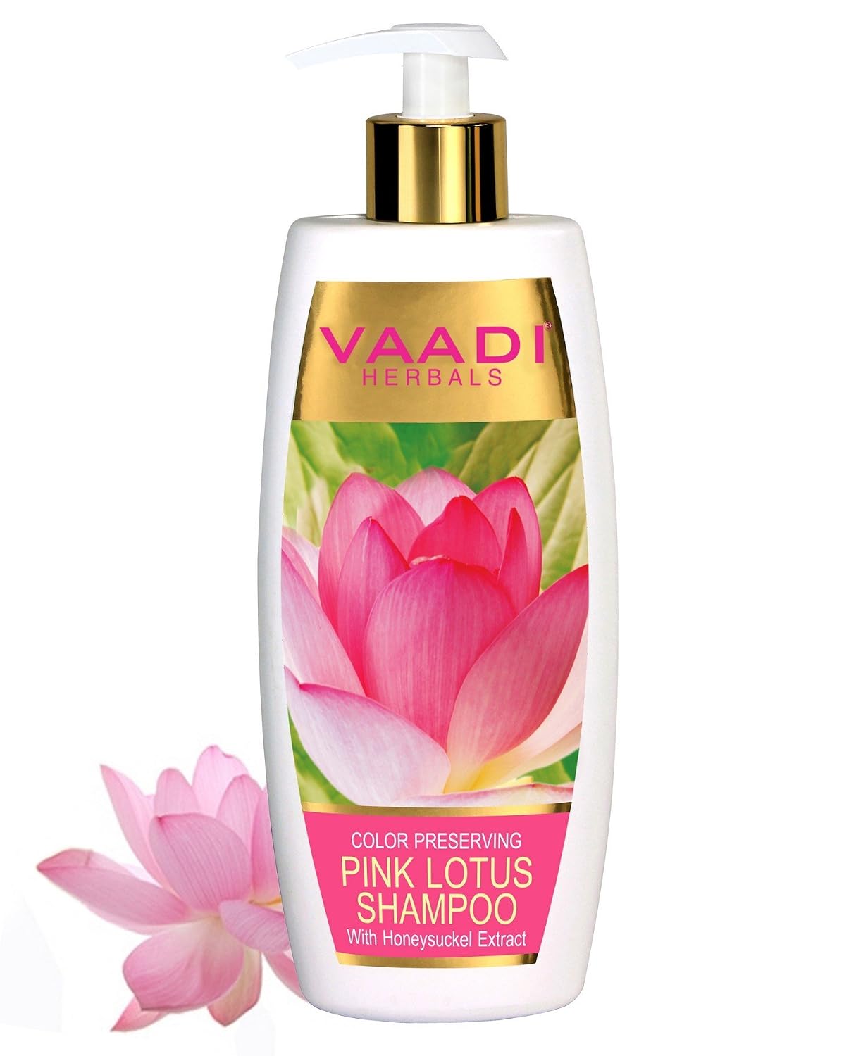 Vaadi Herbals Lotus with Honeysuckle Extract Shampoo ★ Color Preserving Shampoo ★ ALL Natural ★ Paraben Free ★ Sulfate Free ★ Scalp Therapy - ★ Suitable for All Hair Types - 11.8 Ounces