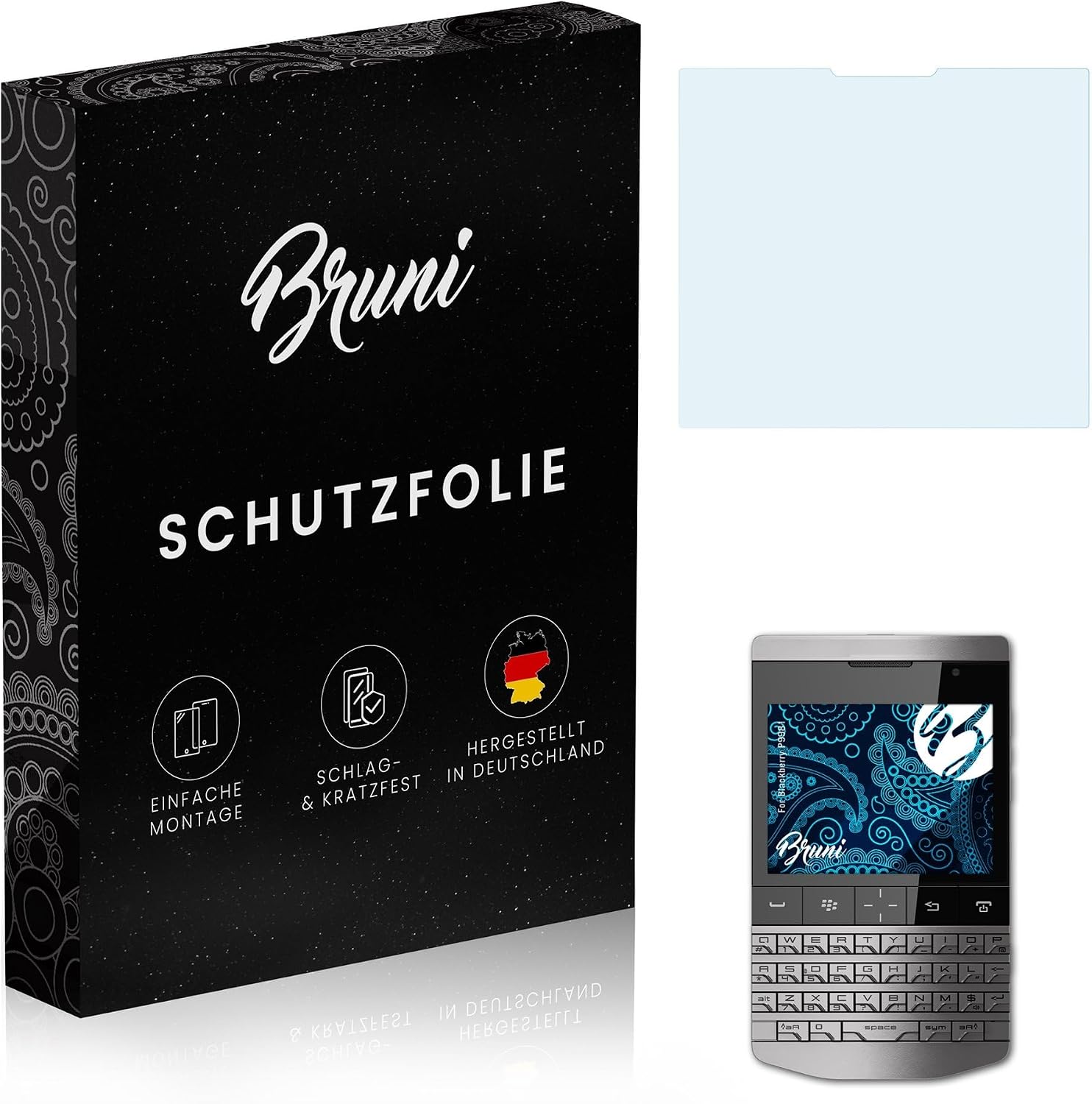 Bruni Screen Protector compatible with Blackberry P9981 Protector Film, crystal clear Protective Film (2X)