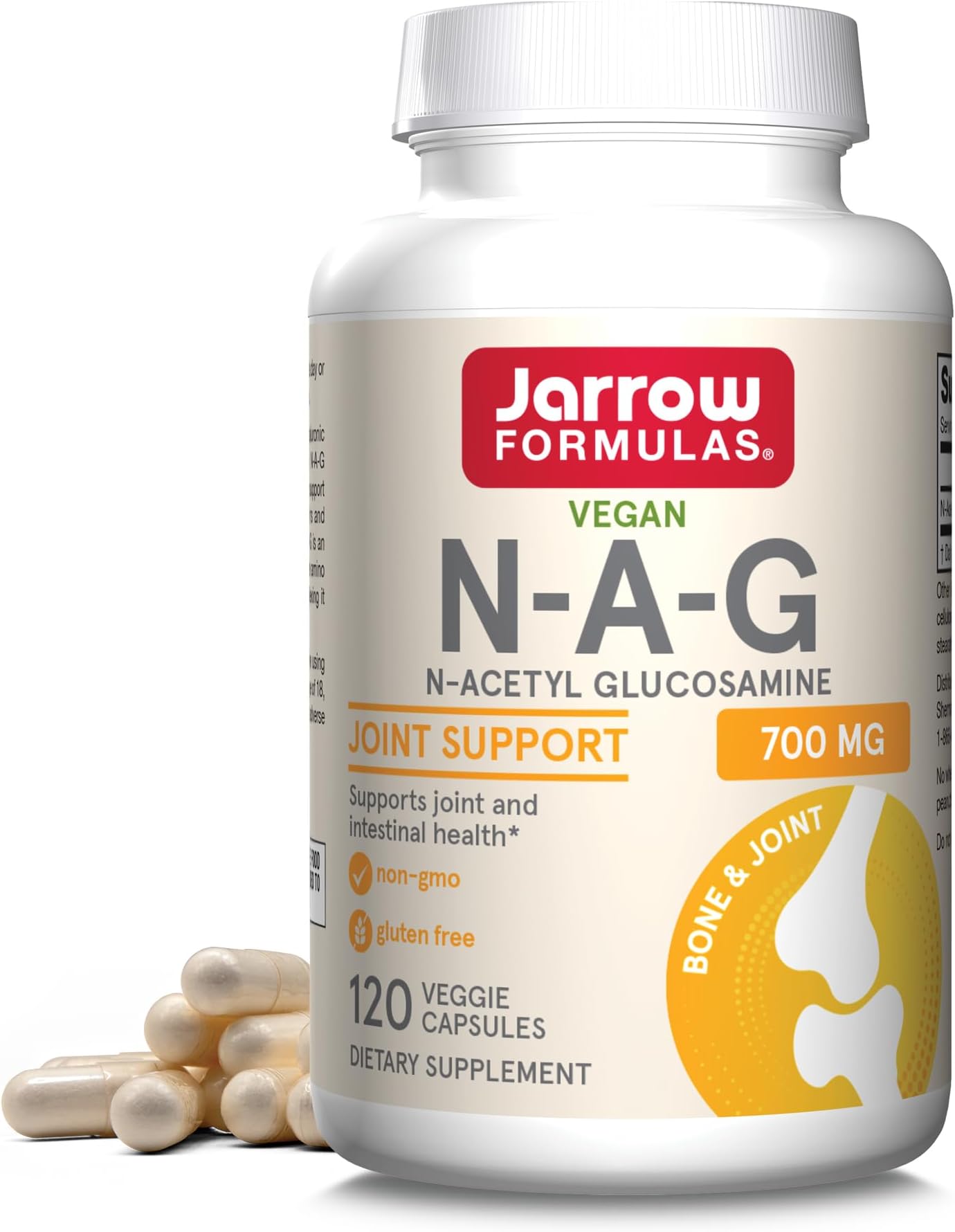 N-A-G 700 mg - 120 Veggie Caps - N-Acetyl Glucosamine - Versatile Form of Glucosamine - Supports Joint & Intestinal Health - Up to 120 Servings