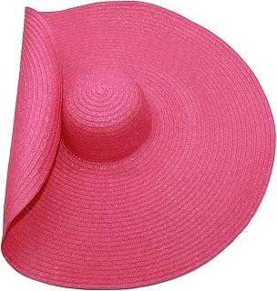 HHF Caps y Sombreos Venta al por Mayor 15 Colores Femenino Playa de Gran tamaño Sombreros Negro Verano Big Brim Sáb Sombrero Doblado Papiro Dropshipping NH974 (Color : Rose)