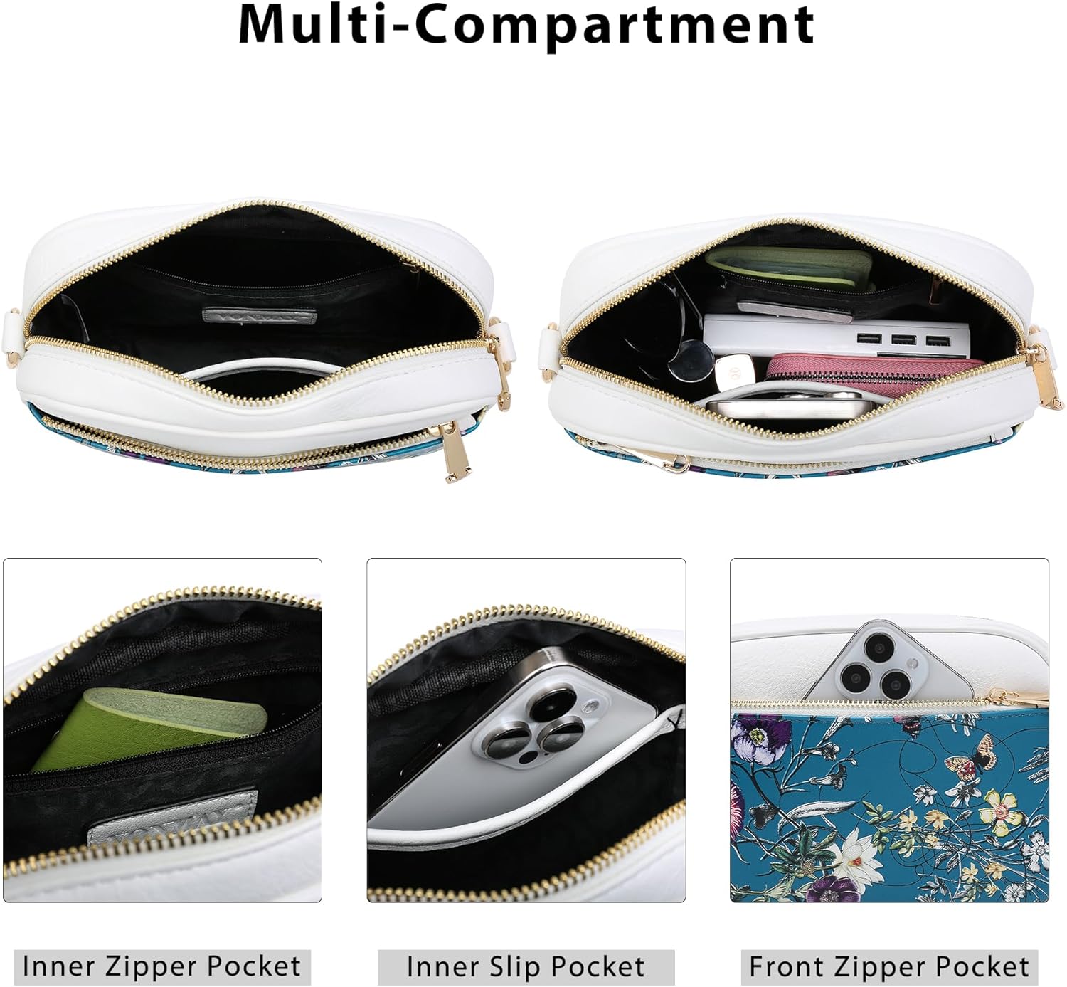 VONMAY Quilted Crossbody Bags for Women Vegan Leather Purses Handbags Small Shoulder Handbags with Wide Strap | casual crossbody bag