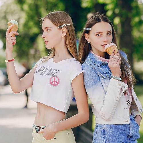 Miniatura 6 de 104 dijes de diamantes de imitación con letras del alfabeto A-Z de 0.31pulgadas (8 mm) de aleación para manualidades, pulseras, collares,