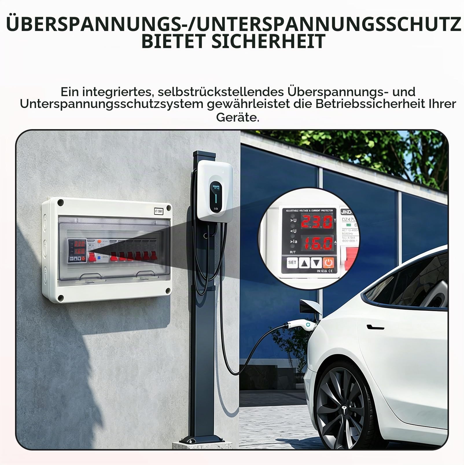 Sicherungskasten Aufputz IP65 mit FI-Schutzschalter, 6-fach Verteiler | Mit Überspannungsschutz, 2×32A, 2×16A, 2×6A AC-Trennschalter, ideal für Werkstatt, Garage und Wohnmobile