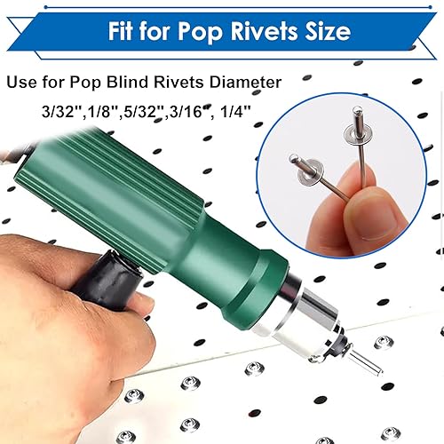 Miniatura 4 de Seept 375 piezas de arandelas de remache pop plateadas, kit surtido para remaches pop de diámetro 332", 18", 532", 316", 14" de acero inoxidable