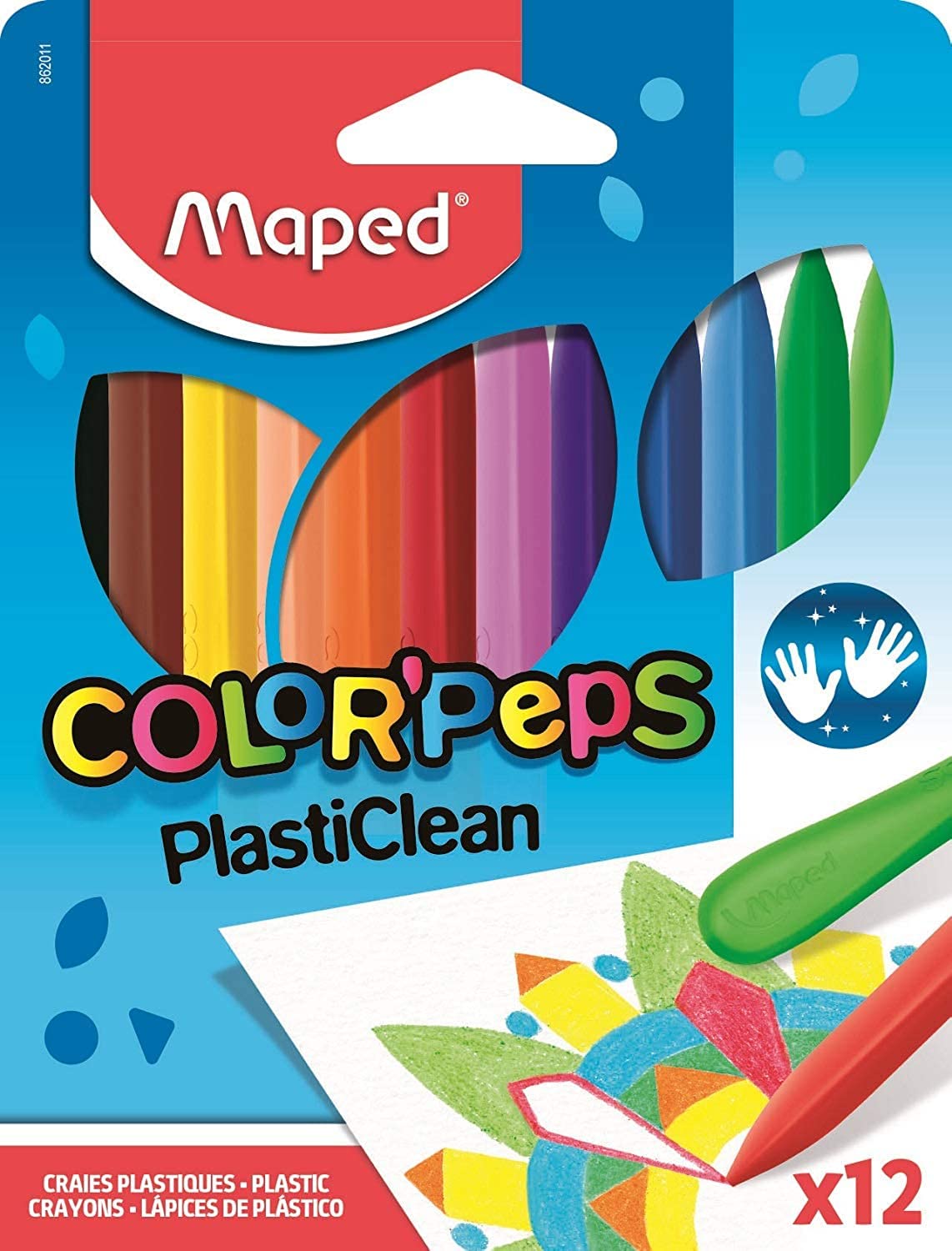 Maped Helix USa Color'Peps Plasticlean Crayons (862011) Pack 12