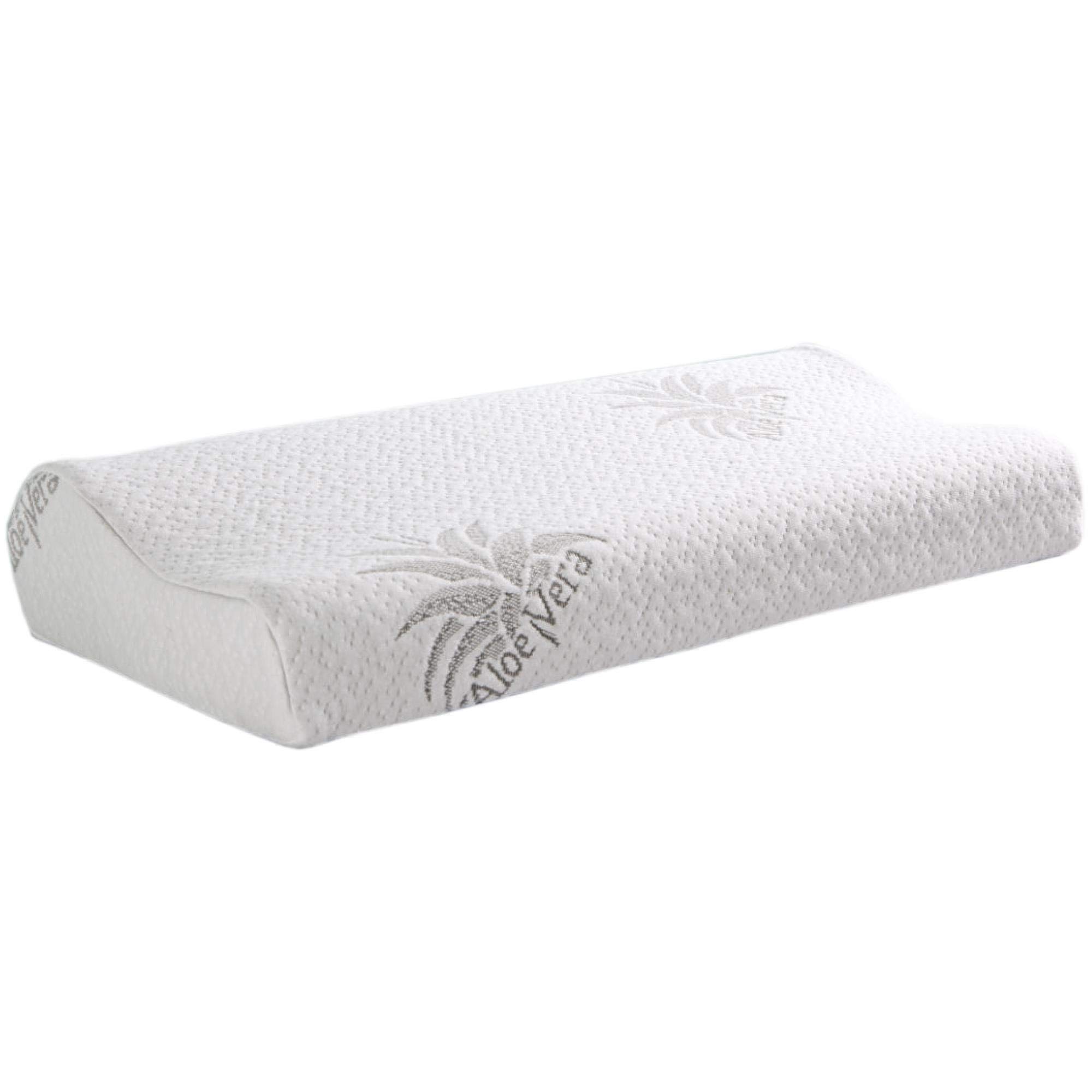 Poduszka podpierająca kark (60 cm x 30 cm x 10/7 cm), poduszka pod kark z efektem pamięci (Memory Foam), zdejmowana poszewka, uszlachetniona aloesem