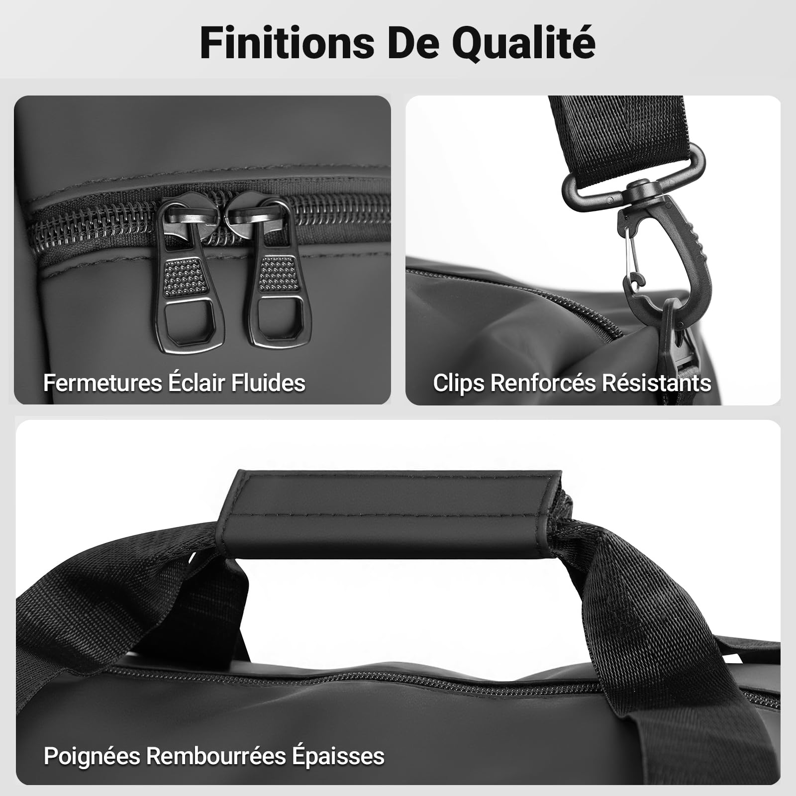 57L Sac Sport Homme avec Compartiment à Chaussures et Poche Humide
