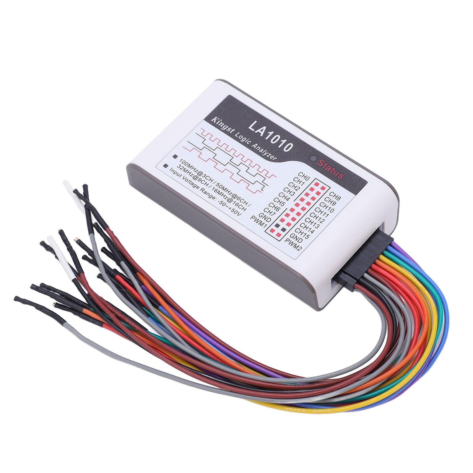 16-Kanal-Logikanalysator mit Kabel, 100M Abtastrate, -50-50V Eingang, für die Signalanalyse und Fehlersuche