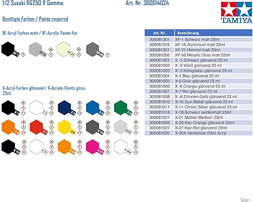 Miniatura 3 de Tamiya 14024-000 300014024 Vehículo 14024 1:12 Suzuki RG250 R Gamma Faithful Replica, Edificio de modelos, Kit de plástico, Manualidades, Hobby, Kit
