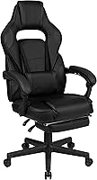Vista 14 de Flash Furniture X20 - Silla giratoria de policarbonato ergonómica y ajustable con respaldo completamente reclinable en LeatherSoft negro