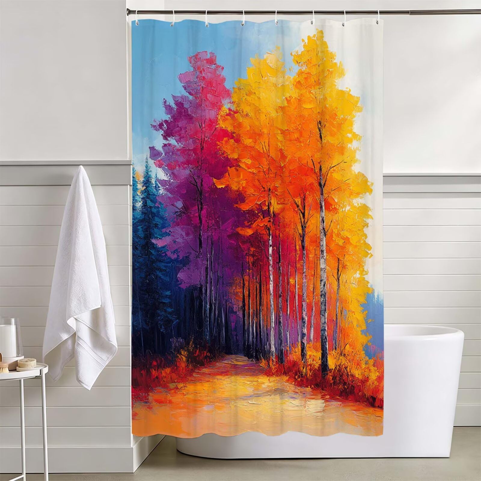orange Farbe Duschvorhang, 150x200cm Duschvorhang Badewanne L-12