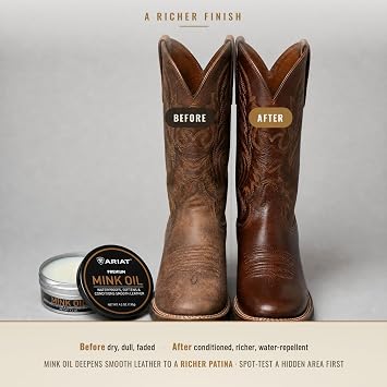 ARIAT Mink Oil Paste, Leather Conditioner for Boots and Shoes, 4.2 oz