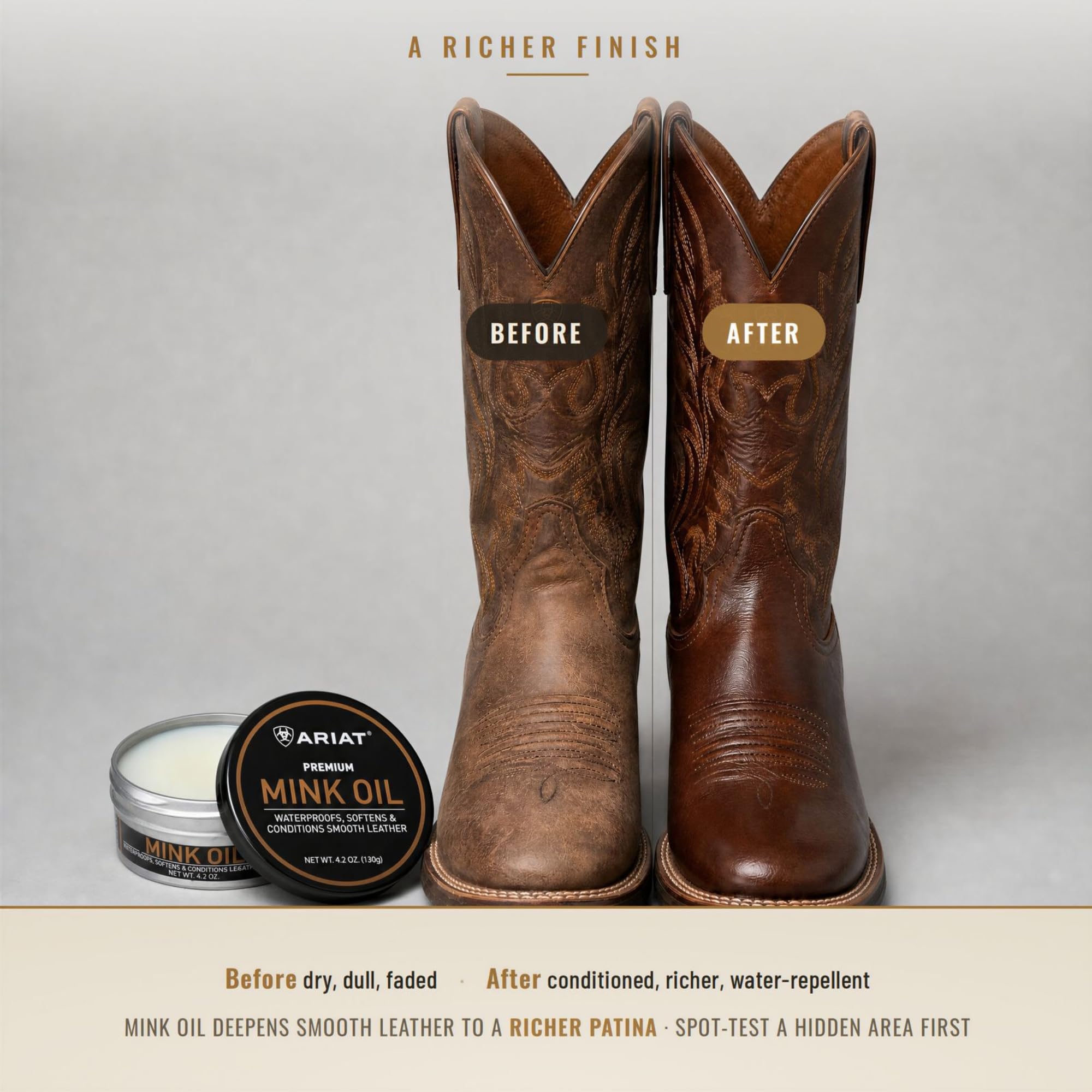 Amazon.com: ARIAT Premium Mink Oil Paste for Smooth Leather Boots