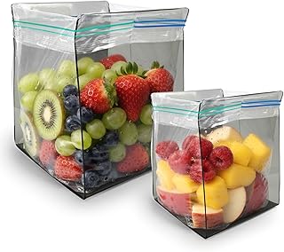 Ziplock Bag Holder, 2 Pack Acrylic Baggy Rack Holder for Food Prep Bag, Food Storage Bag Stand, Freezer Bag Stand, Hands-Free Food Storage Bag Stand for Quart & Gallon Sizes