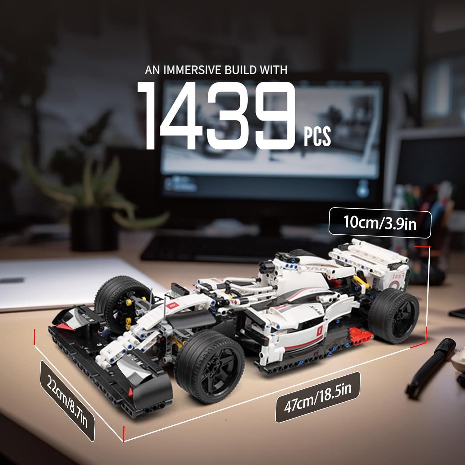 Mould King 13117 Technik Sports Car Model, Racing Car Building Blocks Kit, 1235 Pcs Collectible Set for Adults, Display Model for Home or Office Décor(Static Version)