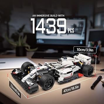 Mould King 13117 Technik Sports Car Model, Racing Car Building Blocks Kit, 1235 Pcs Collectible Set for Adults, Display Model for Home or Office Decor(Static Version)