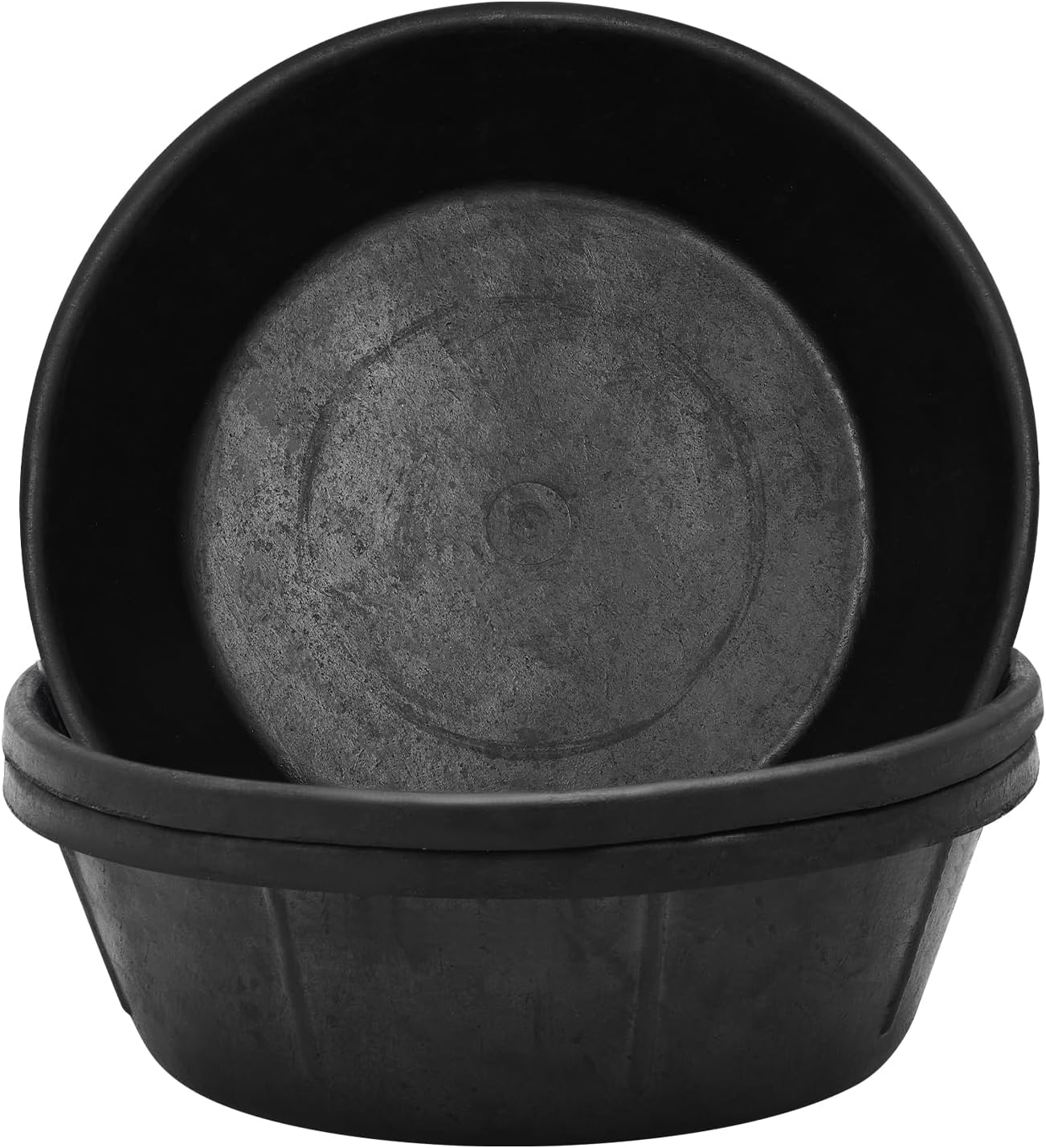 Sadnyy 3 Pcs Rubber Feed Pan 8 Quart Rubber Tub Large Utility Bucket for Dogs Goats Horses Chicken Dust Bath Container Animal Feeding, 14.5 x 4.5 Inches