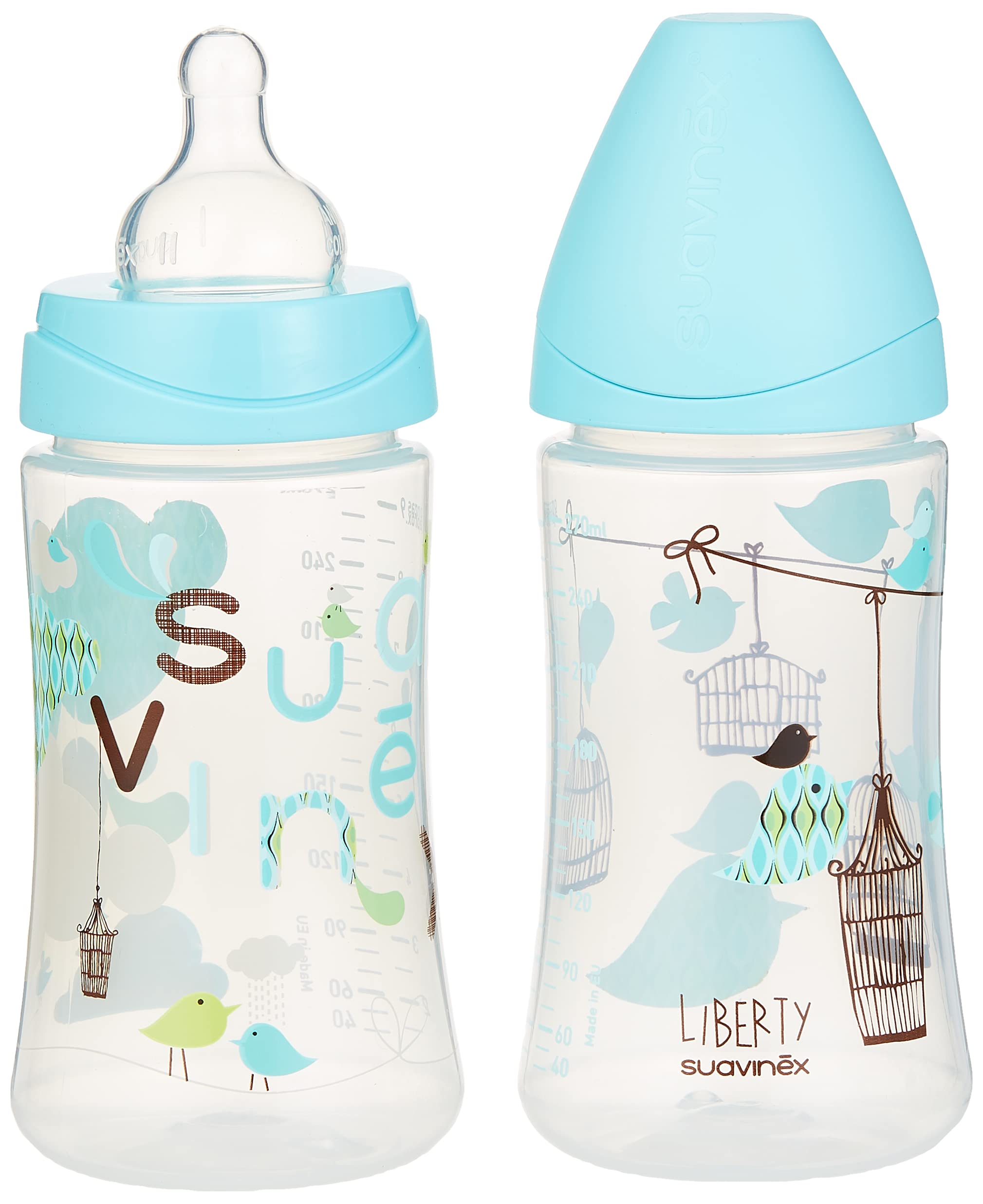 Suavinex 302845 Set Of 2 Feeding Bottles, Blue