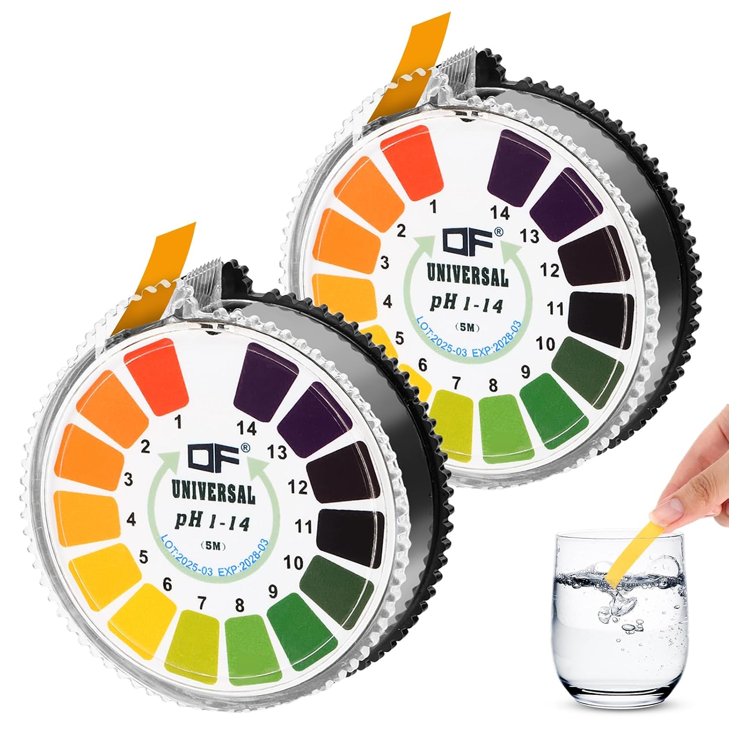 2 Rolls PH Test Strips Universal pH Test Paper PH Test Strips Measurement Full Range 0-14