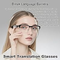 Vista 4 de Lentes inteligentes AI con traducción en tiempo real para 164 idiomas, lentes de traducción Bluetooth 5.4 para hombres y mujeres, bloqueo de luz