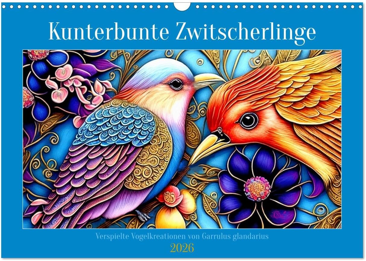 Colorful chirping, US-Version (Wall Calendar 2026 DIN A3 Landscape), CALVENDO 12 Month Wall Calendar