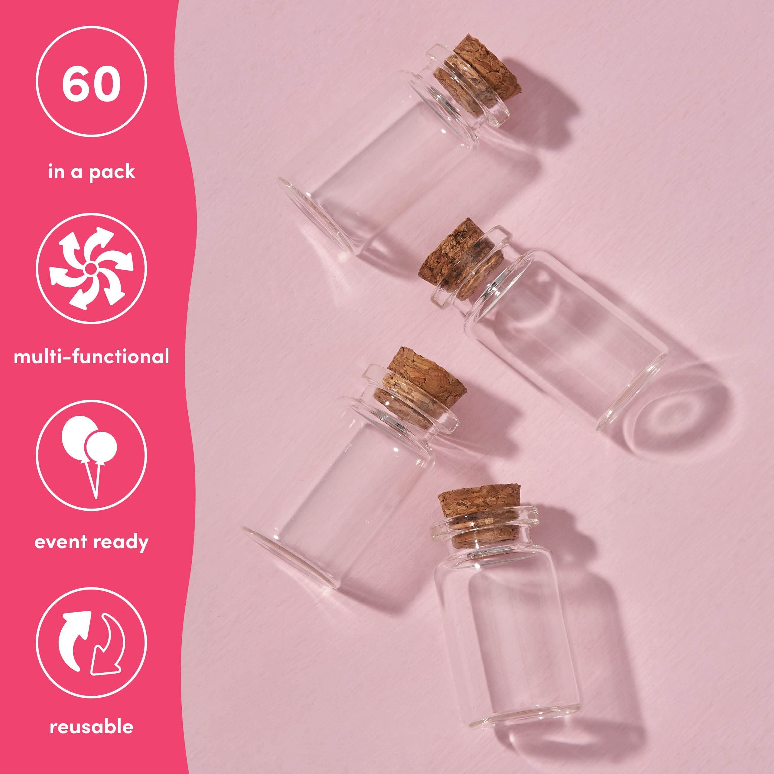 PRETYZOOM Lot De Mini Bouteilles Verre Avec Bouchons Liège Petits