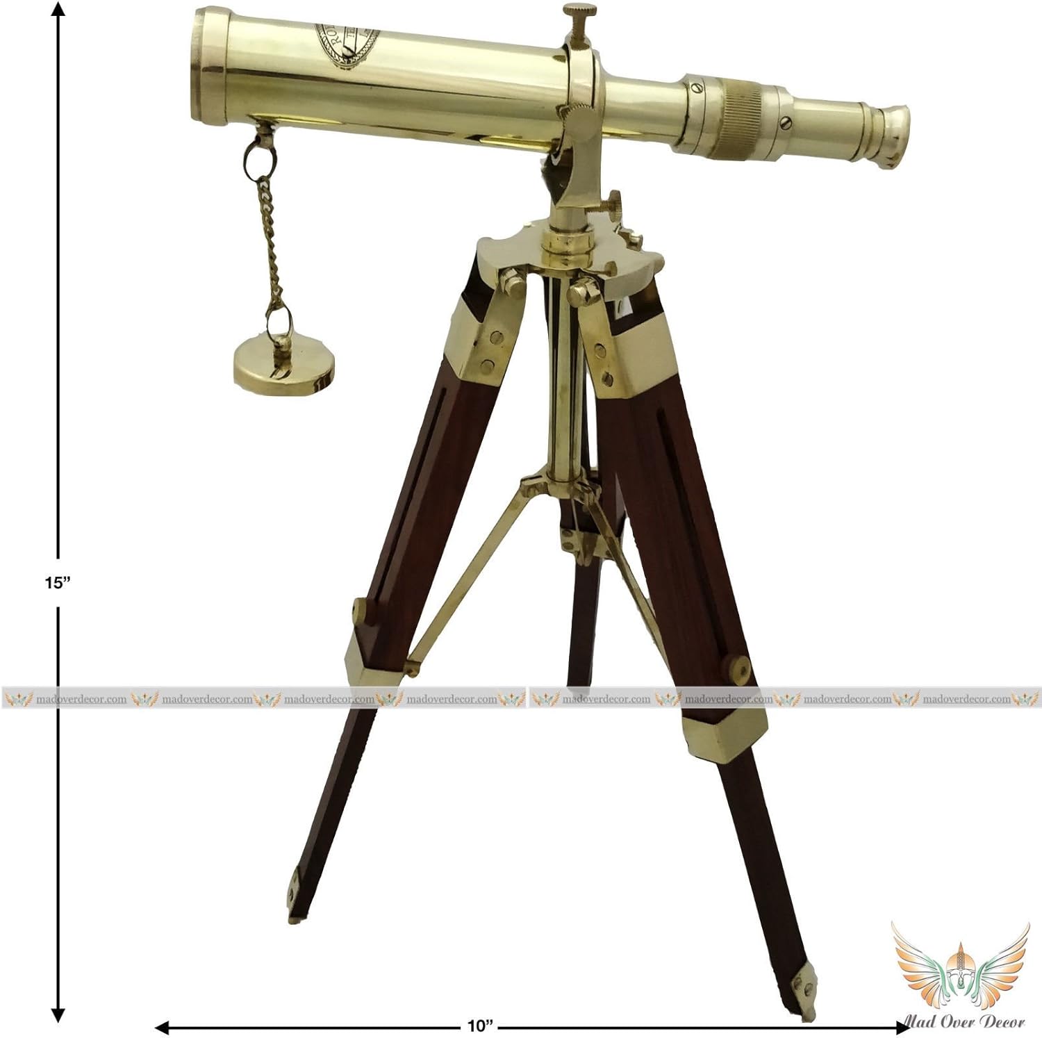 Maritime Nautical Decorative Brass Pirate Barrel Telescope with Tripod Stand B
