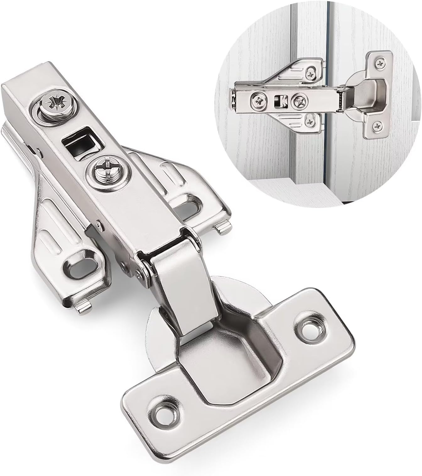 1 Pairs （2 Pack） Soft Close Kitchen Cabinet Door Hinges fit for Face Frame Cabinet,105 Degree Opening Angel Self Closing with Mounting Screws by Probrico