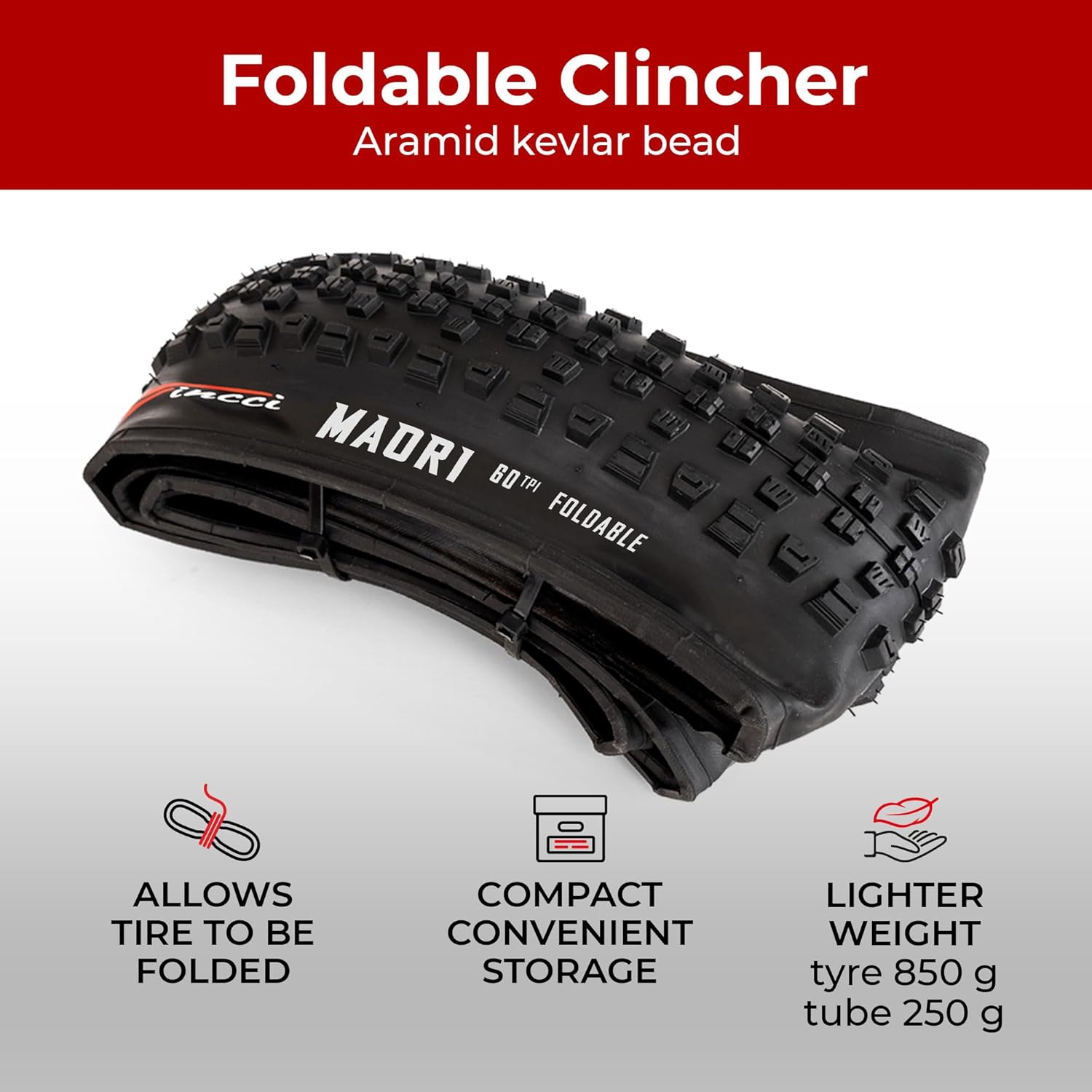 Fincci Durable 27.5 x 2.35 inch Mountain Bike Tires with Bike Tube Presta/Schrader Valve - Foldable Kevlar 27.5 Bike Tire 60-584 with 1mm Nylon Puncture Proof for XC, Enduro, Hybrid Bicycles, E-Bike