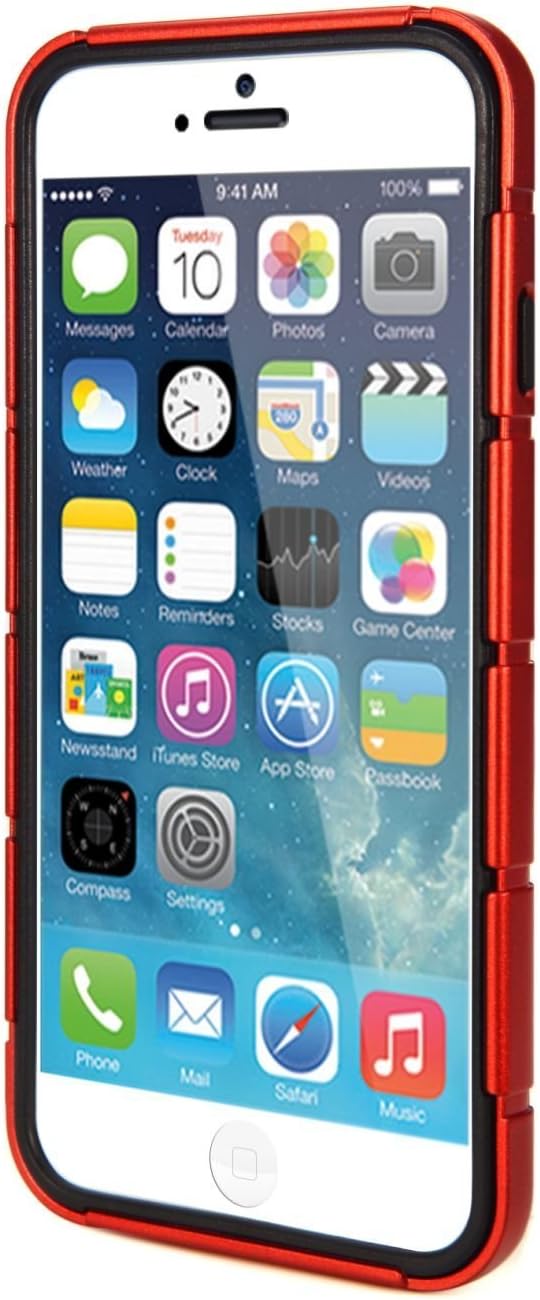 JOTO iPhone 6S Plus/iPhone 6 Plus 5.5 Case - Hybrid Armor Bumper Cover Case (Dual Layer: Flexible TPU + Hard PC) for Apple iPhone 6S Plus 5.5" / iPhone 6 Plus 5.5" (Red)