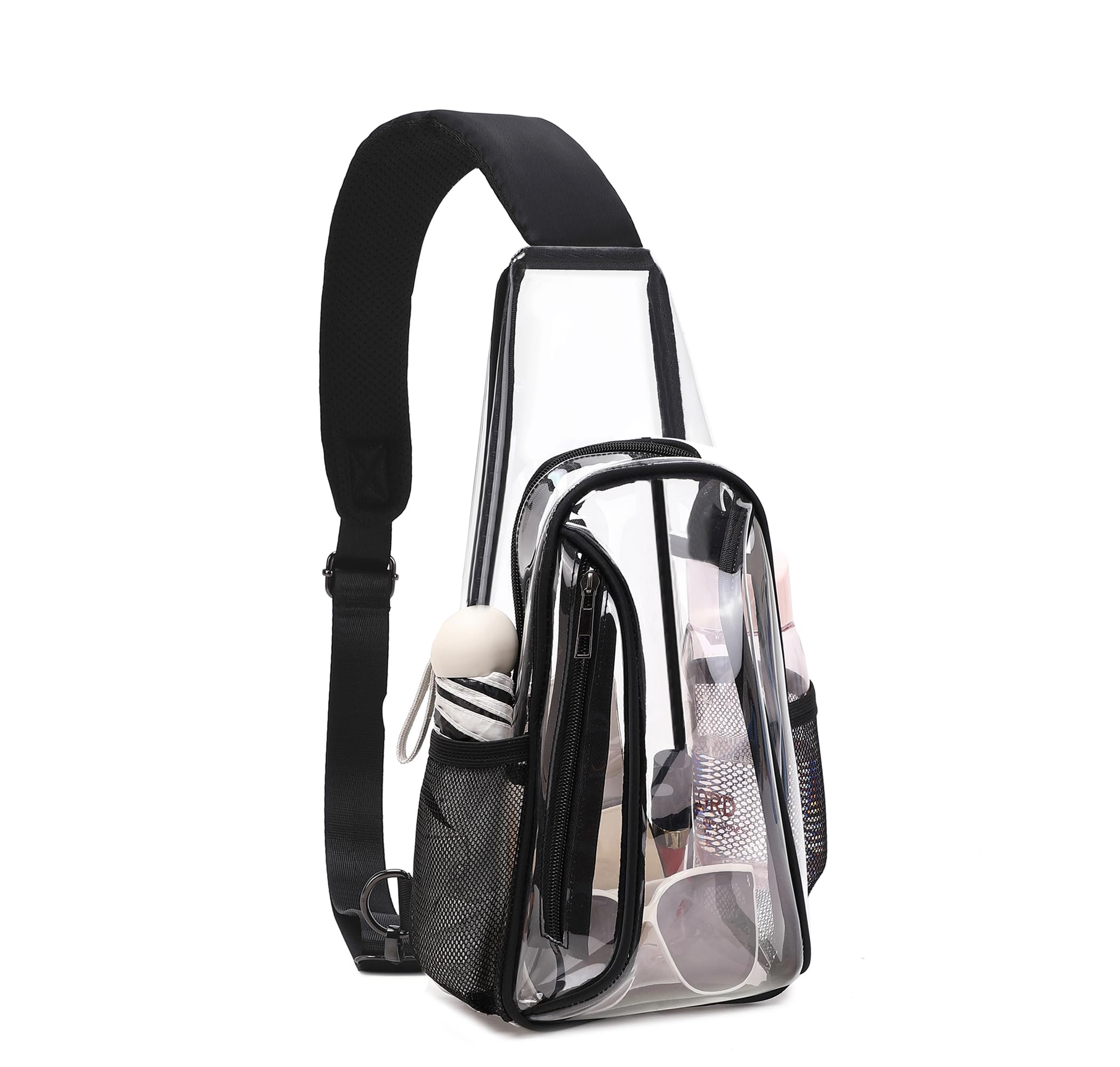 Caoroky knight clear bag for stadium events approved crossbody bags transparent TPU sling shoulder purse casual chest pack heavy duty clear backpack