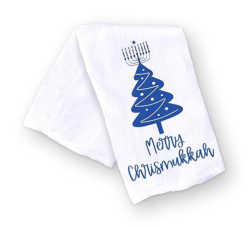 Miniatura 2 de Funny Blended Holiday Christmas and Hanukkah Kitchen Towel, Christmas Tree and Menorah Jewish Dish Towel, Gift for Hostess, Housewarming
