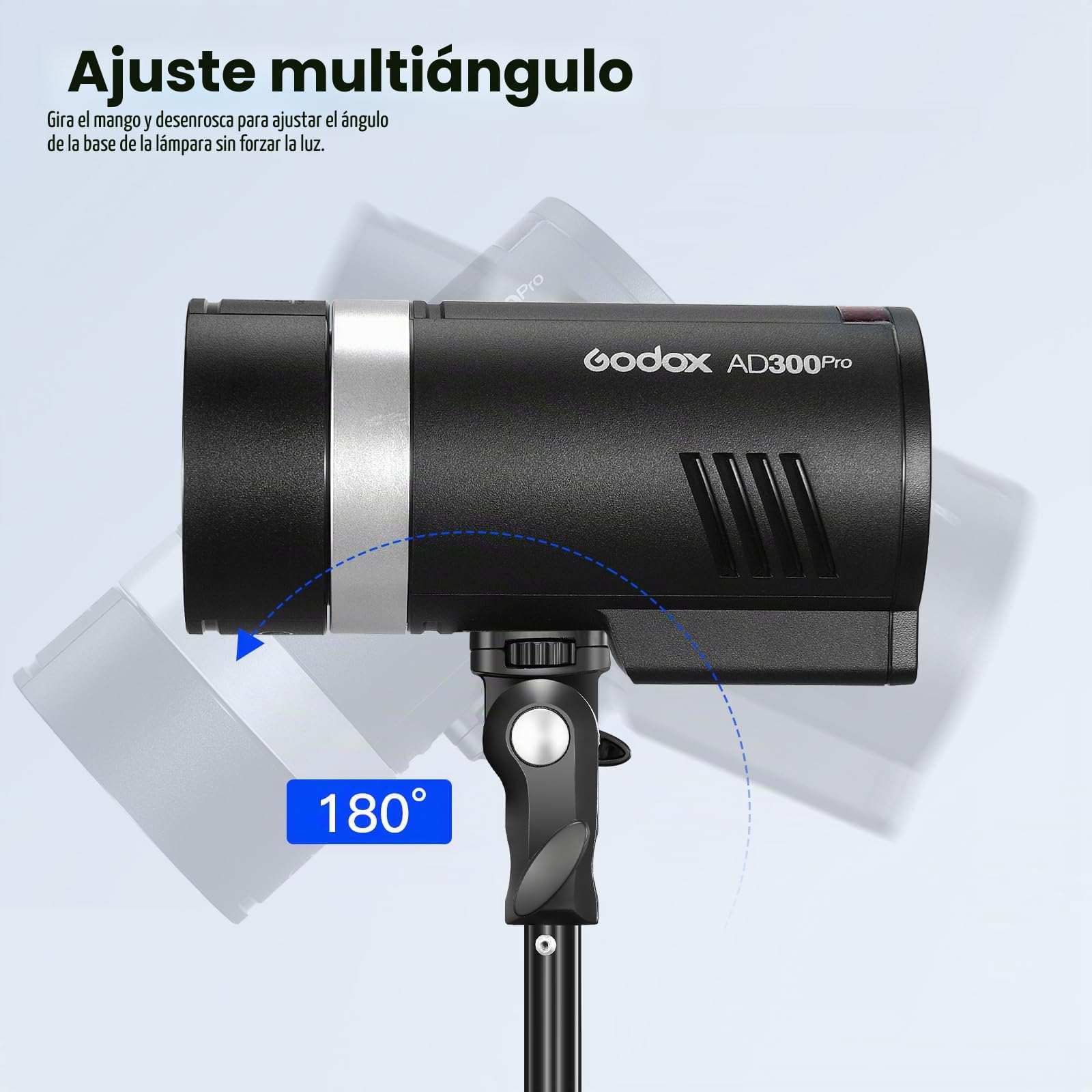 Godox AD-E2 - Soporte de metal para flash con tornillo estándar de 1/4" y adaptador de pantalla para AD100 AD100Pro AD200 AD200Pro