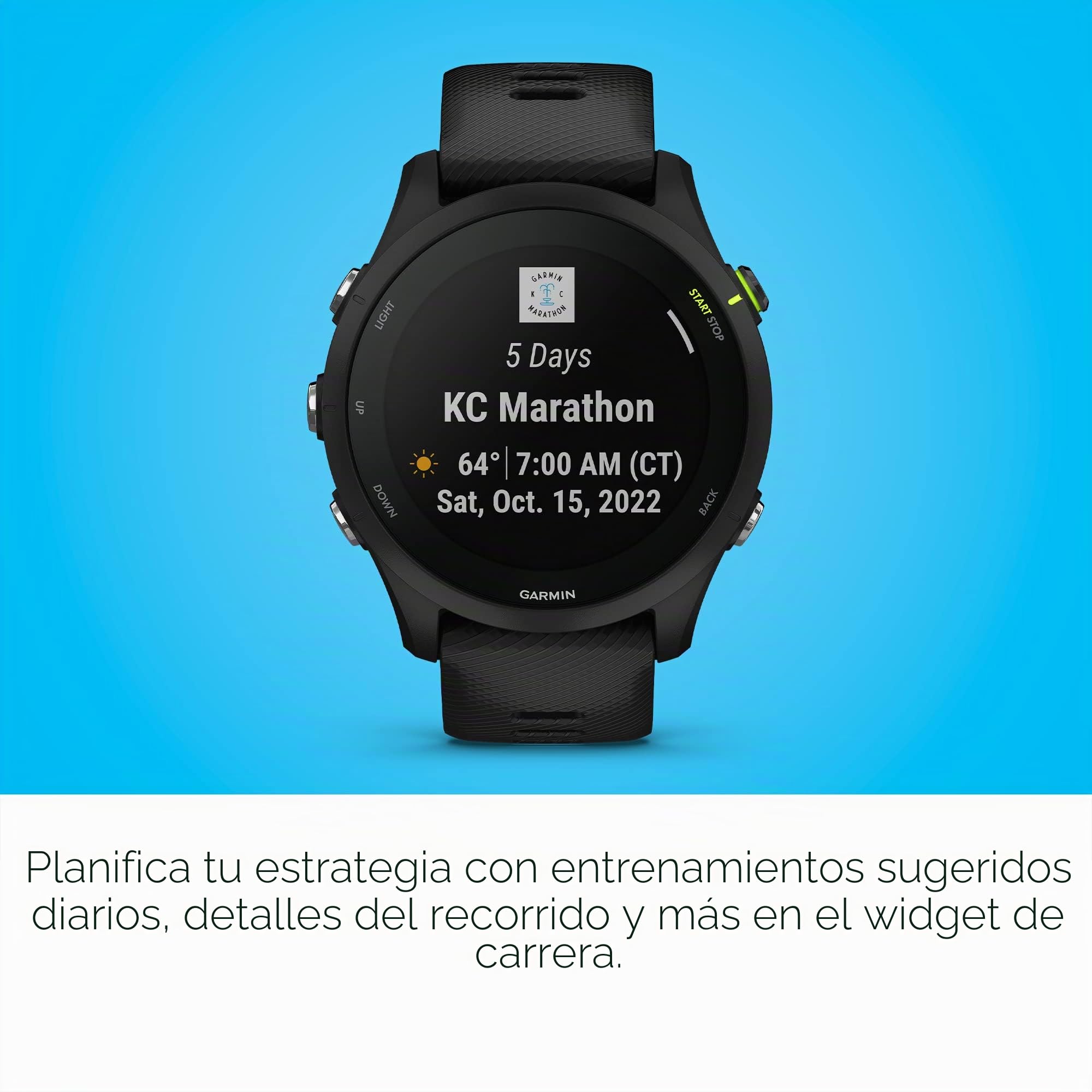 Garmin Forerunner® 255 Music GPS Running Smart Watch con música información Avanzada batería de Larga duración Negro 46 mm