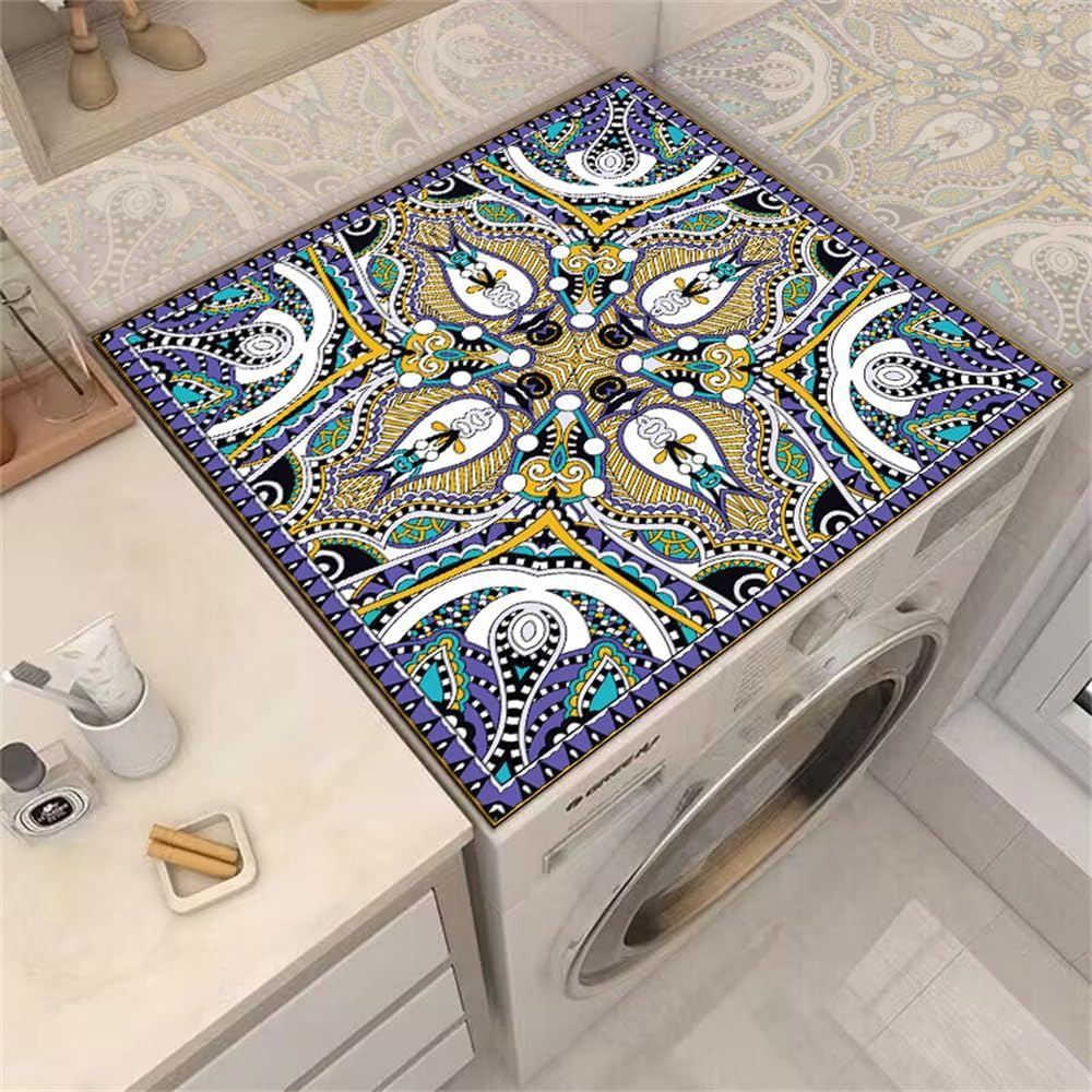 VUIKLCty Top Protective Mat: Non-Slip, Absorbent, Drying Diatomaceous Earth Mat for Kitchens and Refrigerators(Blue,50x60cm)
