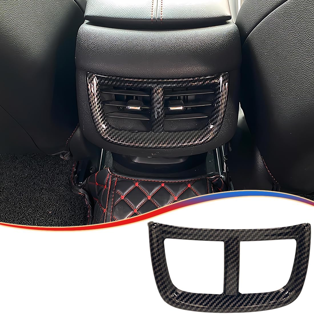 Rear Air Condition Vent Outlet Cover, for Chevrolet Malibu 2016 2017 2018 2019 2020 2021 2022 2023 2024 - ABS Wine Red Sport Interior Trim Full Set Accessories