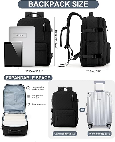 Vista 253 de VECAVE Mochila de viaje para laptop, mochila aprobada para vuelos,Mochila deportiva para universidad casual, E-peacockblue, Mochila para laptop