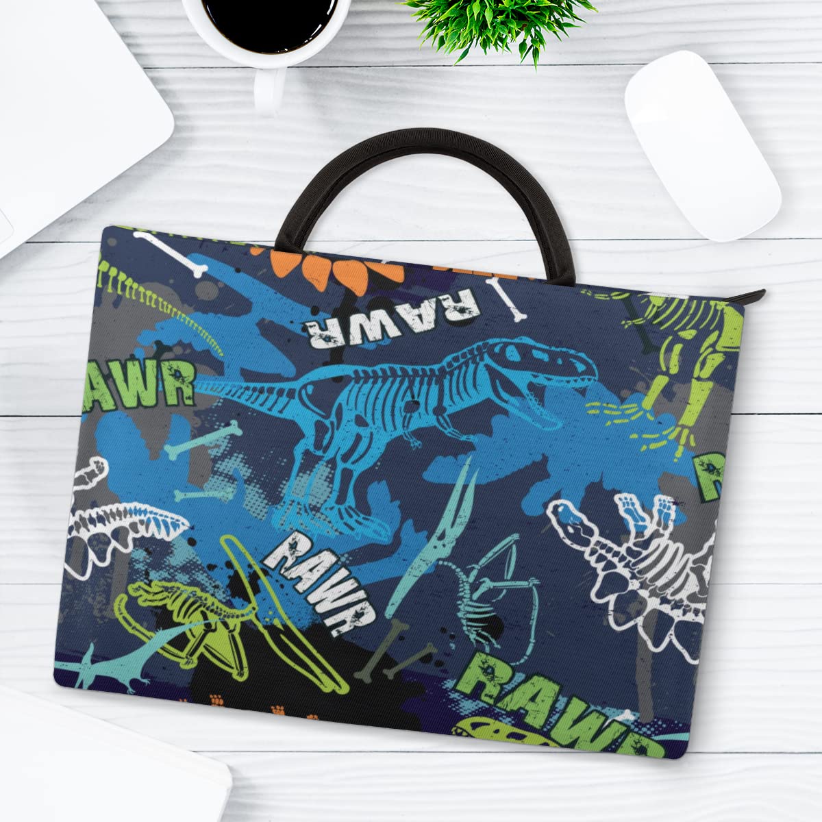 Dino pokrowiec na laptopa 13-16 cali dinozaur dinozaur ręczny pokrowiec na laptopa teczka listonoszka torba do przenoszenia dla kobiet mężczyzn dzieci chłopców dziewcząt