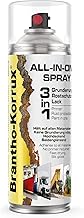 Brantho Korrux 3 in 1 Rust Protection Paint – All-in-One Spray Can Primer, Rust Protection and Paint – 400 ml Spray Can RAL9005 – Jet Black Silk Gloss