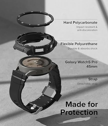 Miniatura 7 de Ringke Fusion-X Guard Correa de reloj  funda Compatible con Samsung Galaxy Watch 5 Pro Band con funda 2022 Funda resistente a prueba de golpes con