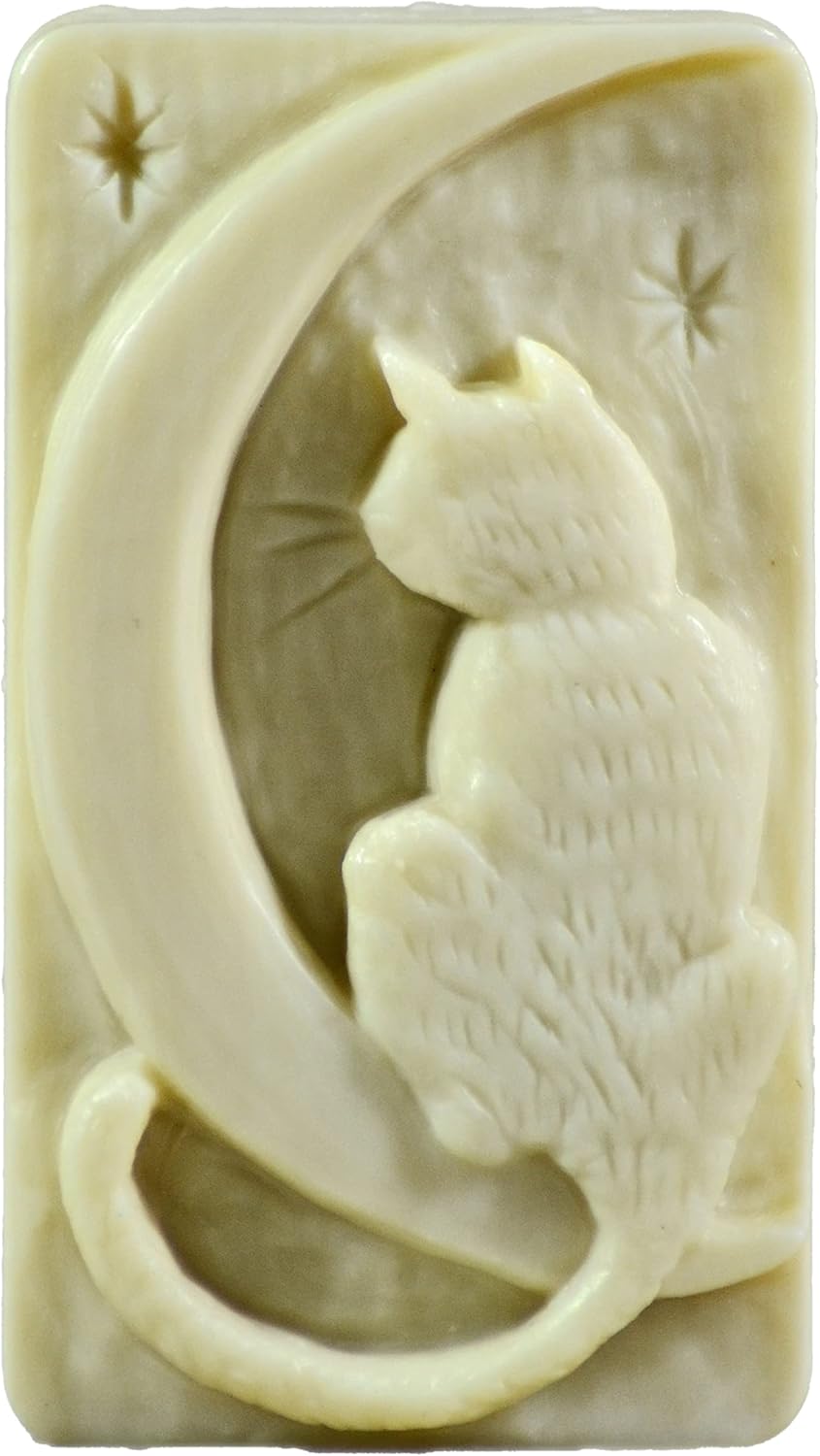 CAT Moon Silicone Mold for SOAP Making, Candle, Resin, Clay, Plaster and Other Crafts Animal