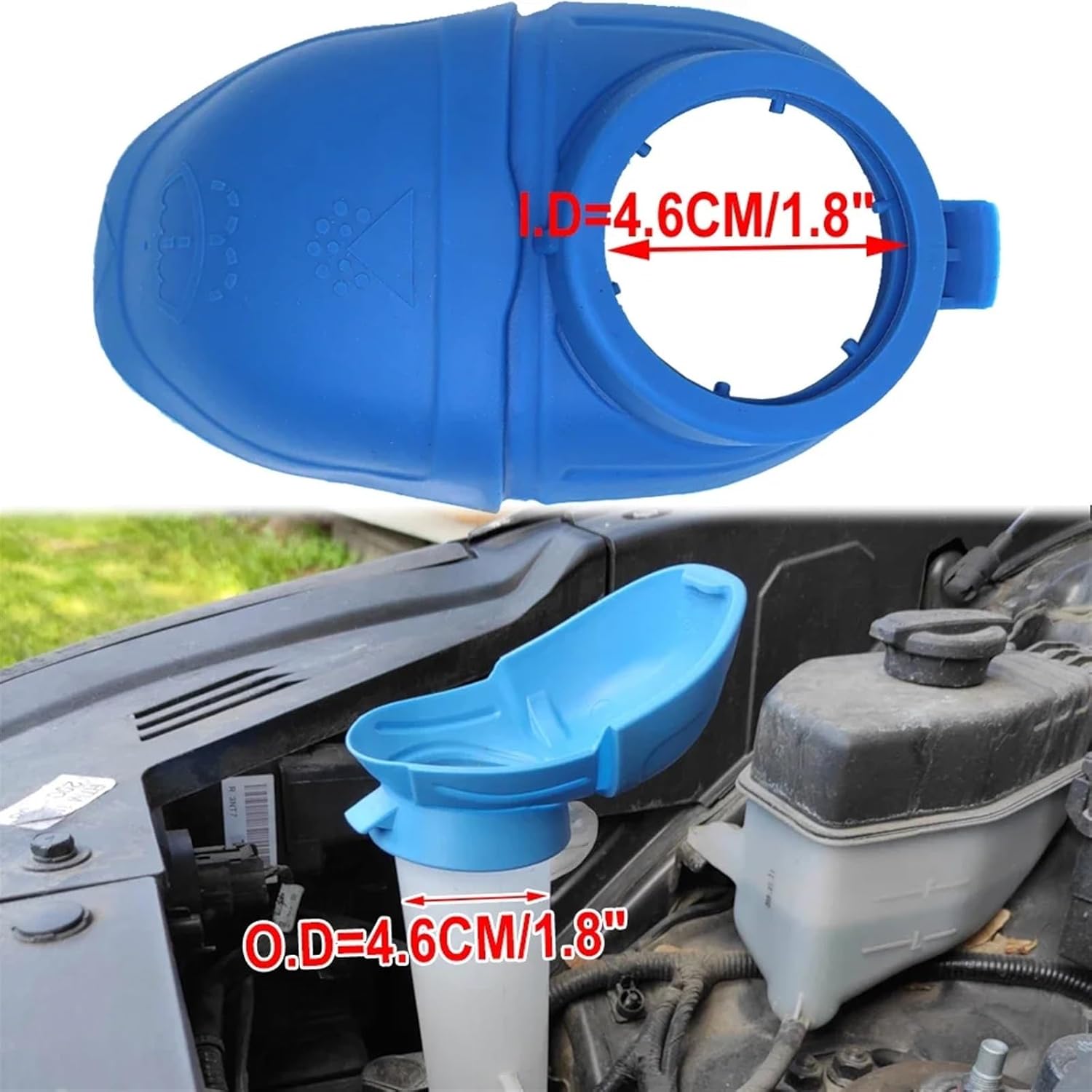 Car Washer Bottle Cap, for TT 8S FV 2018 2017-2014 Car Wiper Washer Fluid Reservoir Tank Bottle Cover Filler Cap Lid Screen Wash Funnel 1K0955455