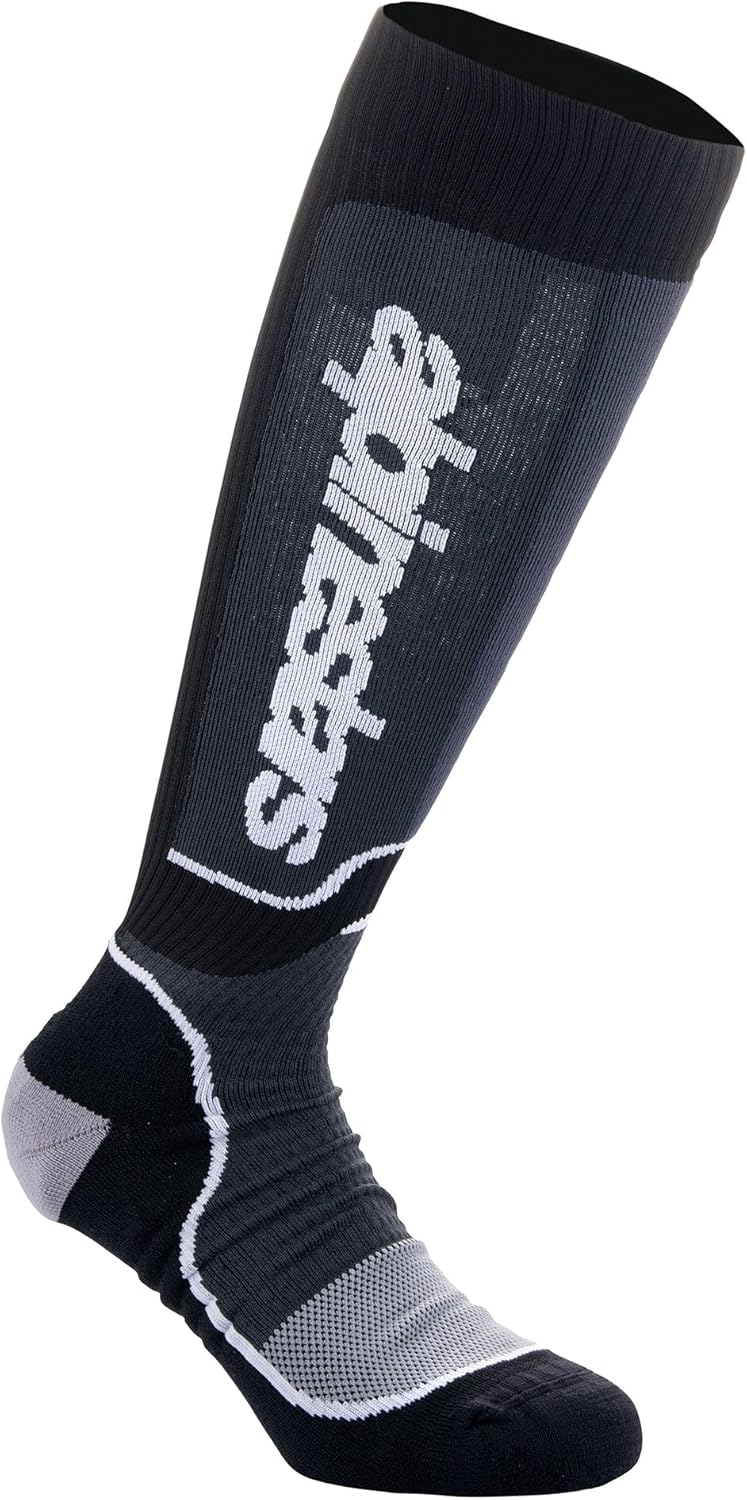 Alpinestars 4702324-12-M: Mx Plus Socks Black/White Md